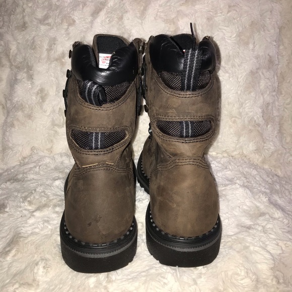 Red Wing Brown Work Boots Steel Toe Waterproof - Picture 4 of 6